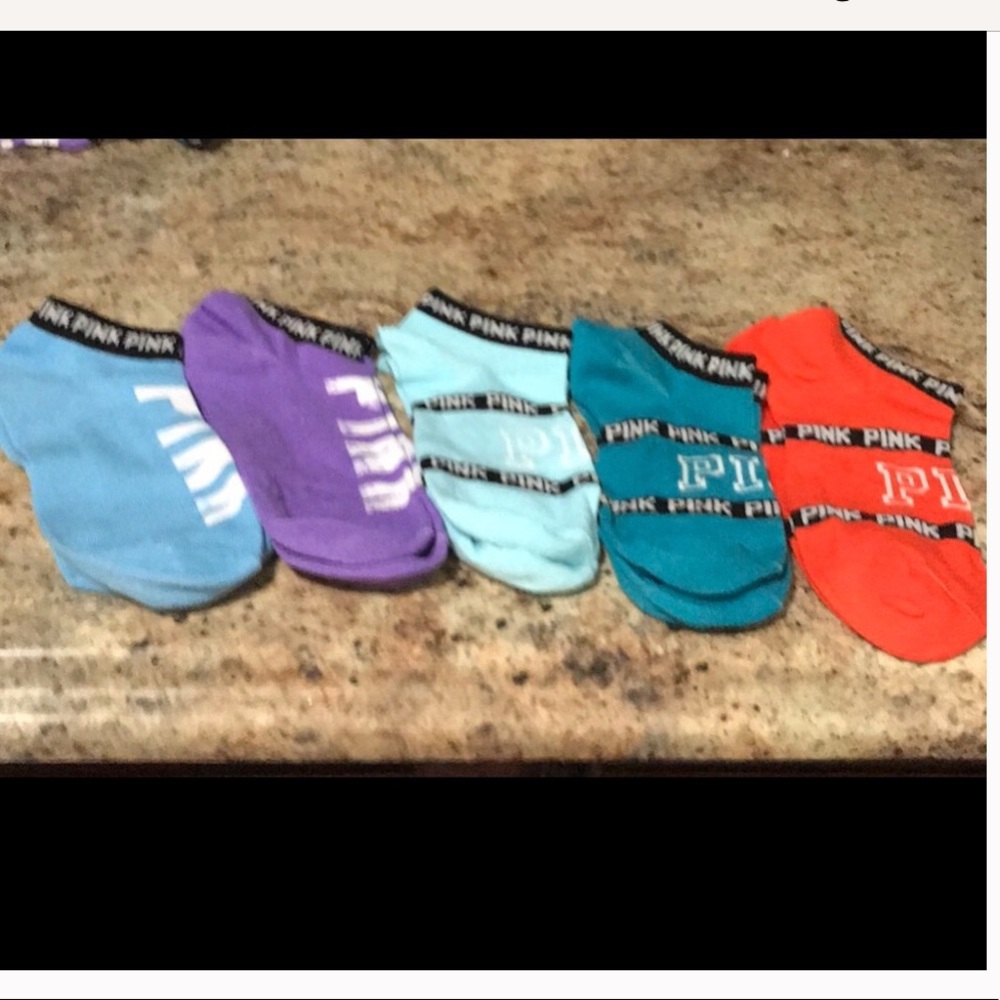 Pink Victoria Secret no show socks.